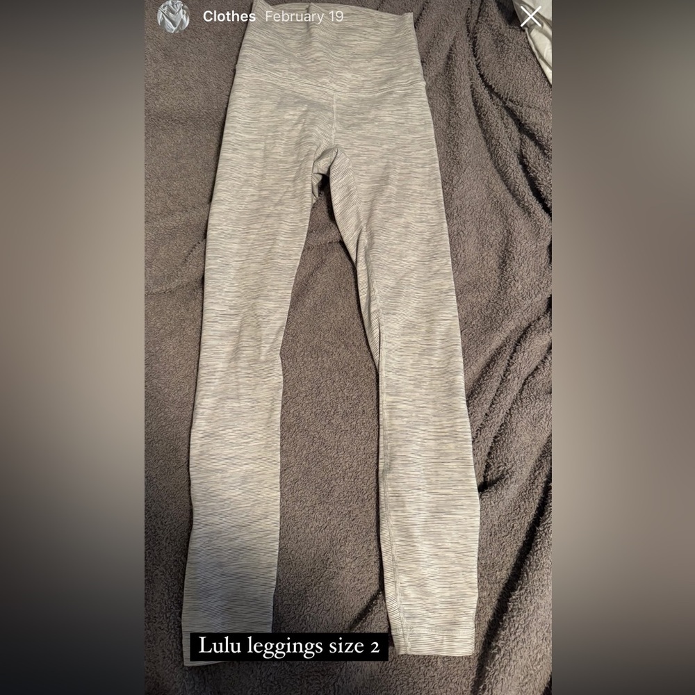 Gray white Lulu Leggings